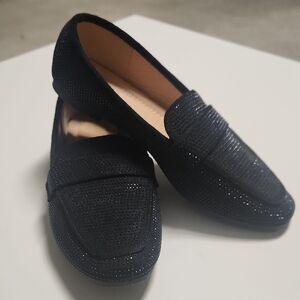 Charlotte Russe Black Sparkly Loafers